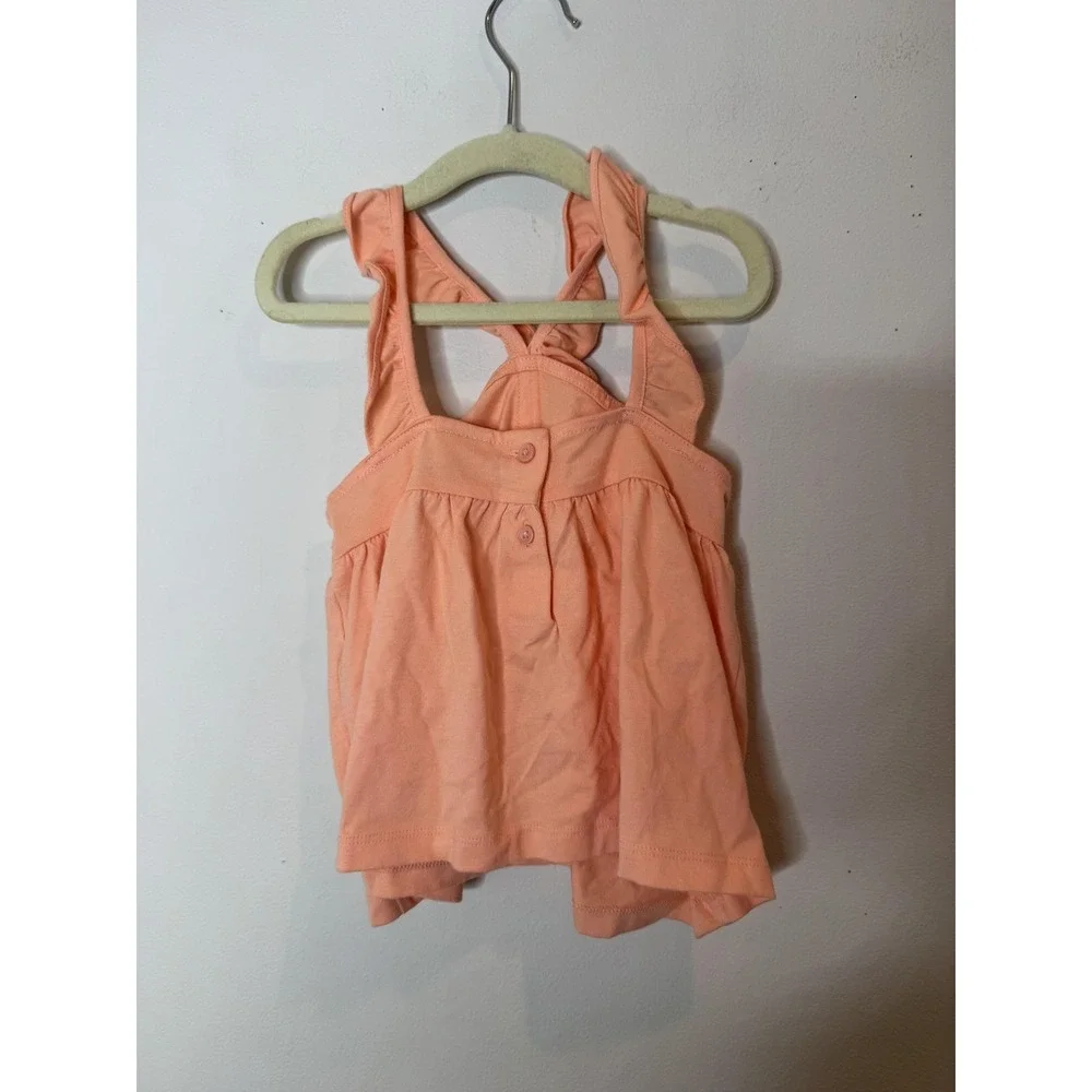 Janie And Jack Tank Top Girls 4 Pink Jersey Button Back Summer‎ Basic Knit